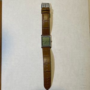 NWT!! Breda Stainless Steel Silver Watch with Leather Band